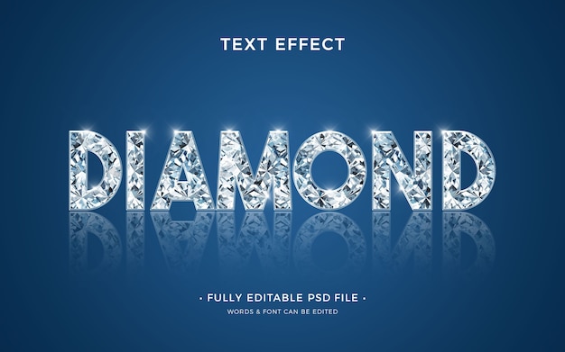 PSD diamond text effect