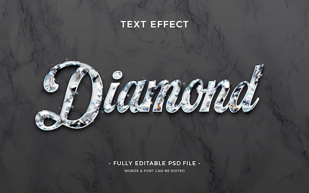 PSD diamond text effect