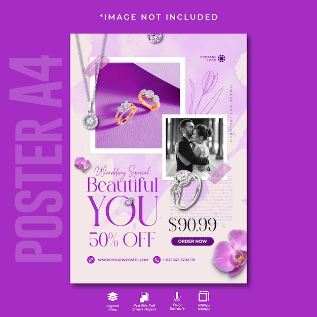 Diamond Wedding Jewelry Print Template