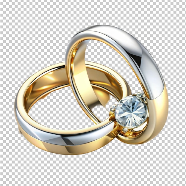 ダイヤモンドの結婚指輪 3D リアルなイラスト