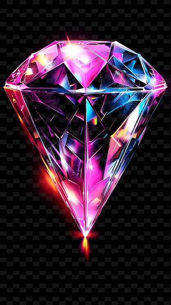 PSD a diamond with bright colors on a black background