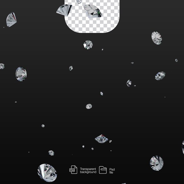 ダイヤモンドは 3D 透明に見えます
