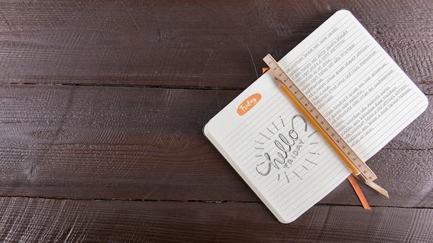 Diary mockup with copyspace