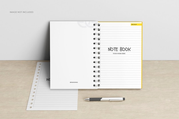 Diary notebook mockup design