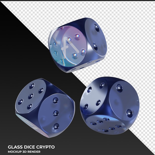 PSD dice aave glass dice crypto 3d icon