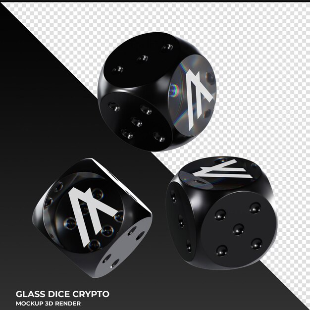 PSD dice algorand algo glass dice crypto 3d icon