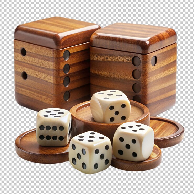 PSD dice and cubes primed for a backgammon encounter on transparent background