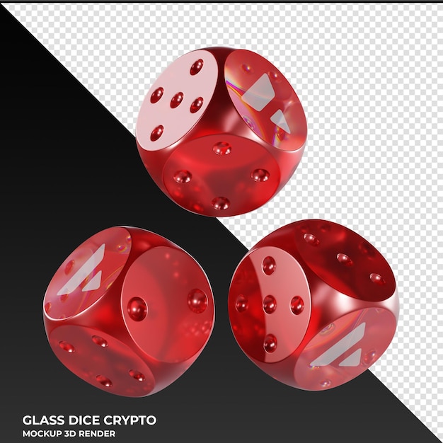 Dice Avalanche Avax Glass Dice Crypto 3d 아이콘