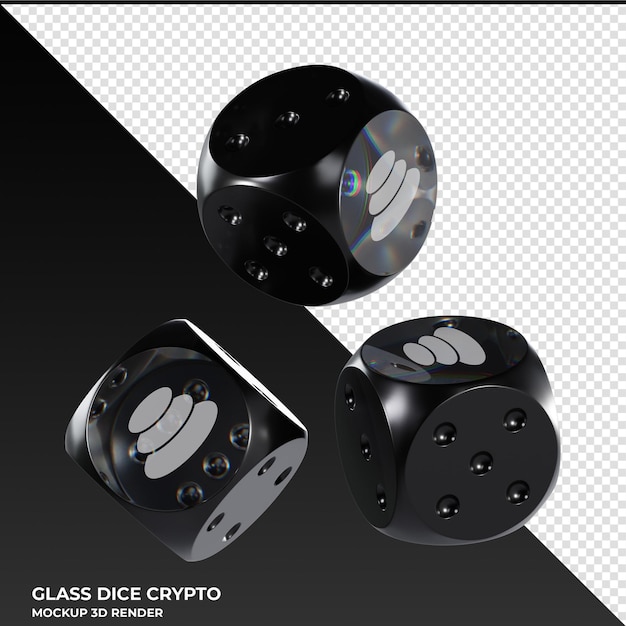 PSD dice balancer bal glass dice crypto 3d icon