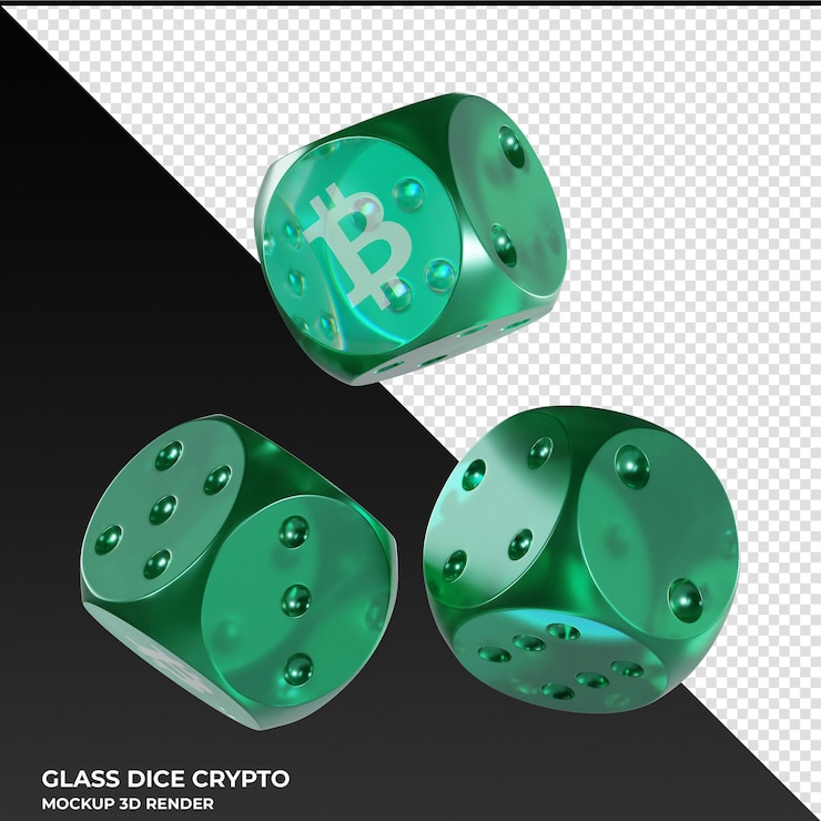 PSD dice bitcoin cash bch glass dice crypto 3d icon