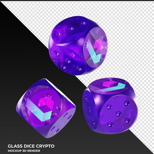 dice bora glass dice crypto 3d icon