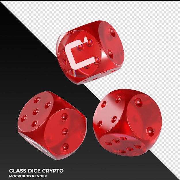 PSD dice casper cspr glass dice crypto 3d icon