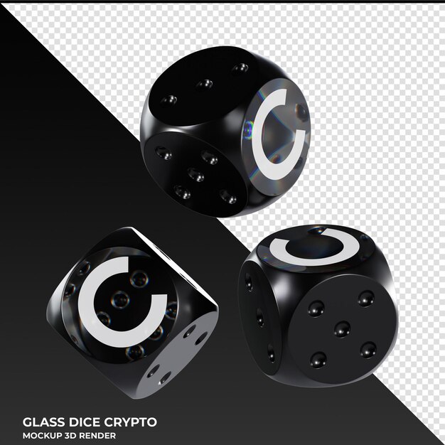 PSD dice celer network celr dice di vetro crypto icona 3d