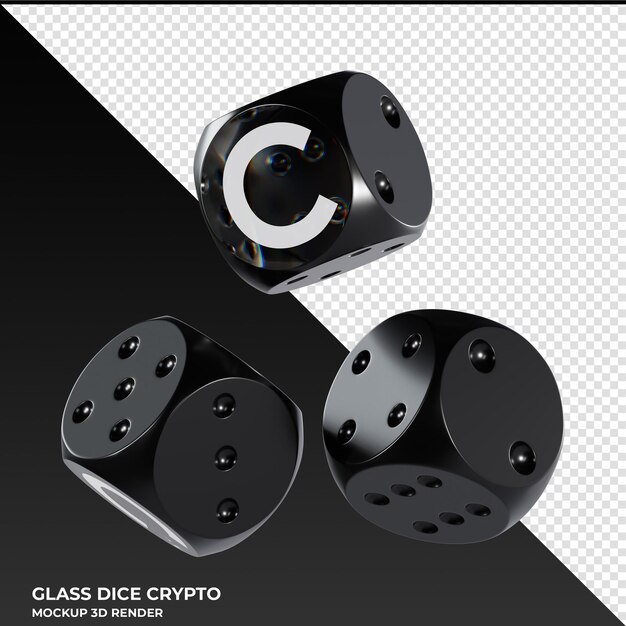 PSD dice celer network celr glass dice crypto 3d icon