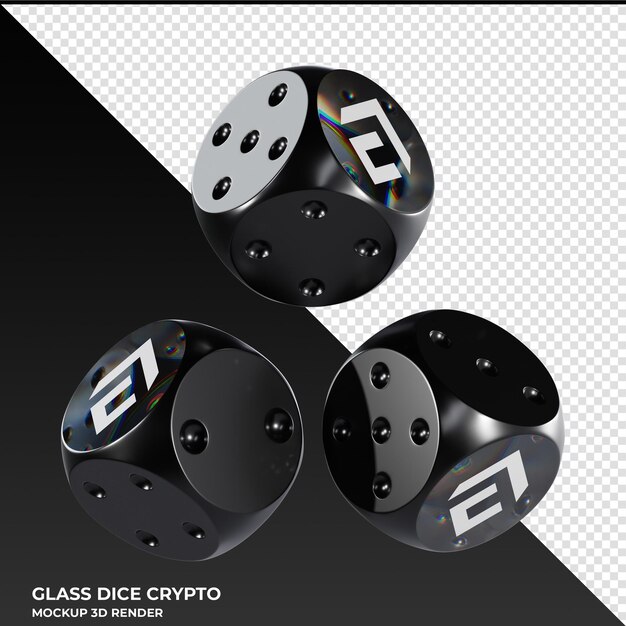 PSD dice conflux cfx glass dice crypto 3d icon