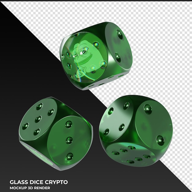 PSD dice dash glass dice crypto 3d icon