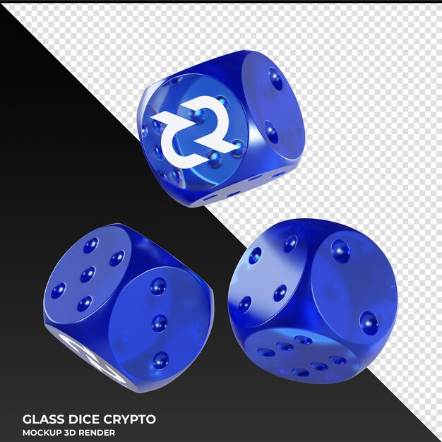 PSD Кости decred dcr стеклянные кости крипто 3d икона