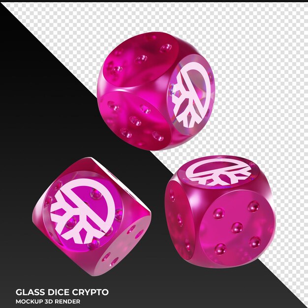 PSD dice defichain dfi szklane kości crypto 3d icon