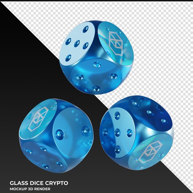 PSD dice fantom ftm dice di vetro crypto icona 3d