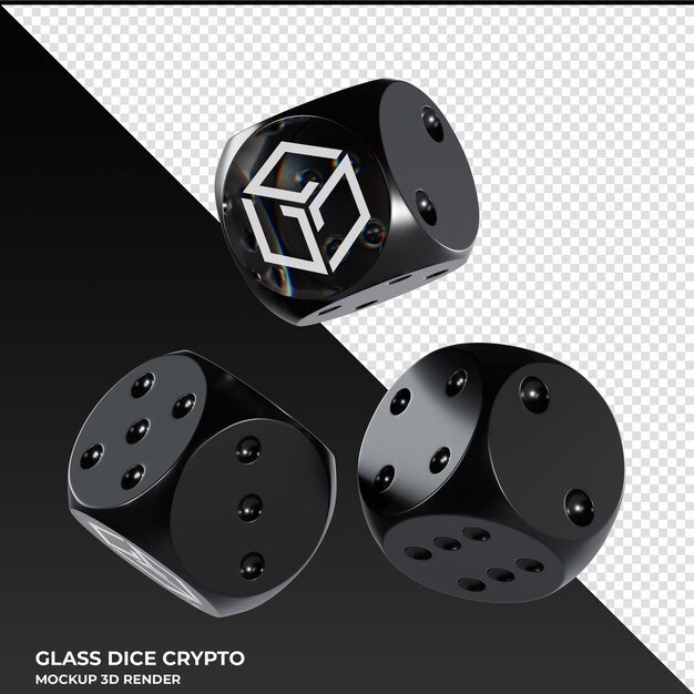 PSD dice gala glass dice crypto 3d icon