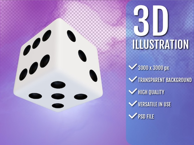 Dice game cube 3d render