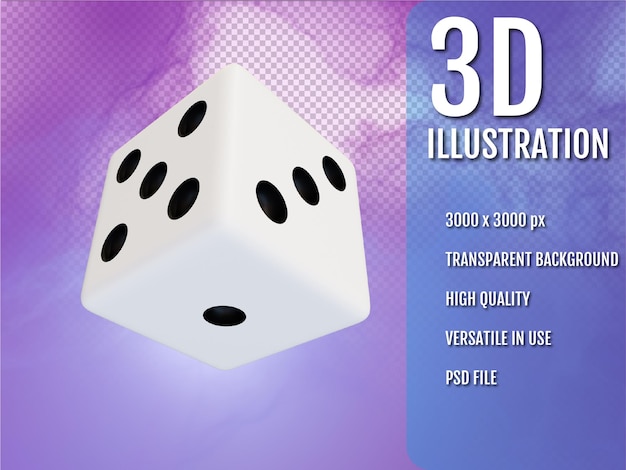 PSD dice game cube 3d render