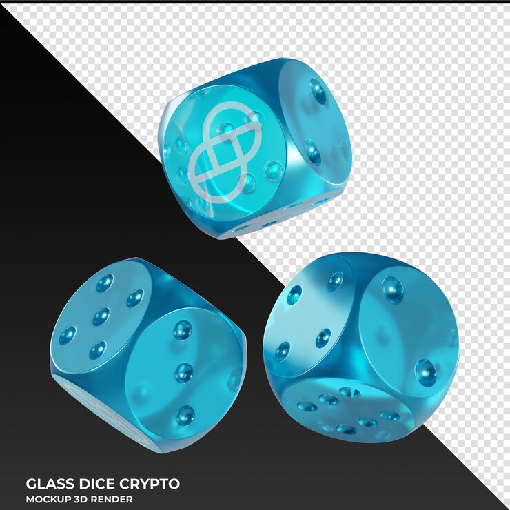 PSD dice gemini dollar gusd glass dice crypto 3d icon