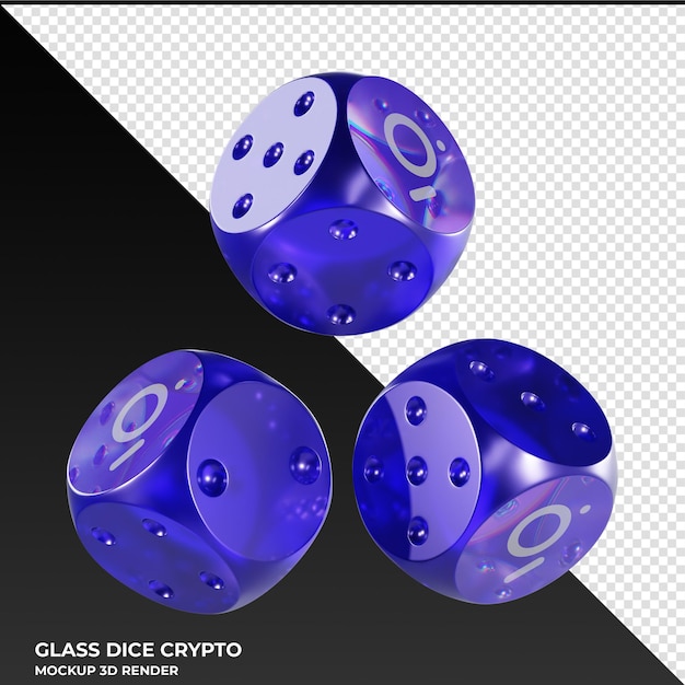 PSD dice the graph grt glass dice crypto 3d icon
