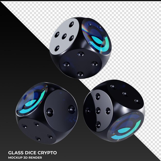 PSD dice horizen zen dice di vetro crypto 3d icon