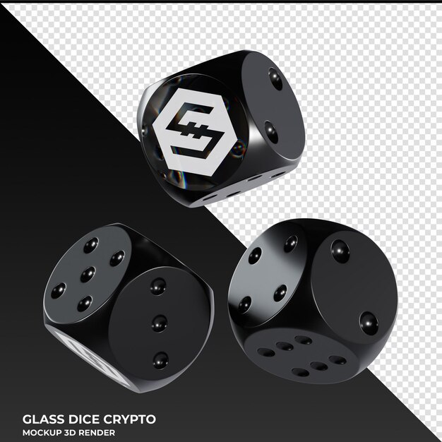 PSD dice iost dice di vetro crypto 3d icon