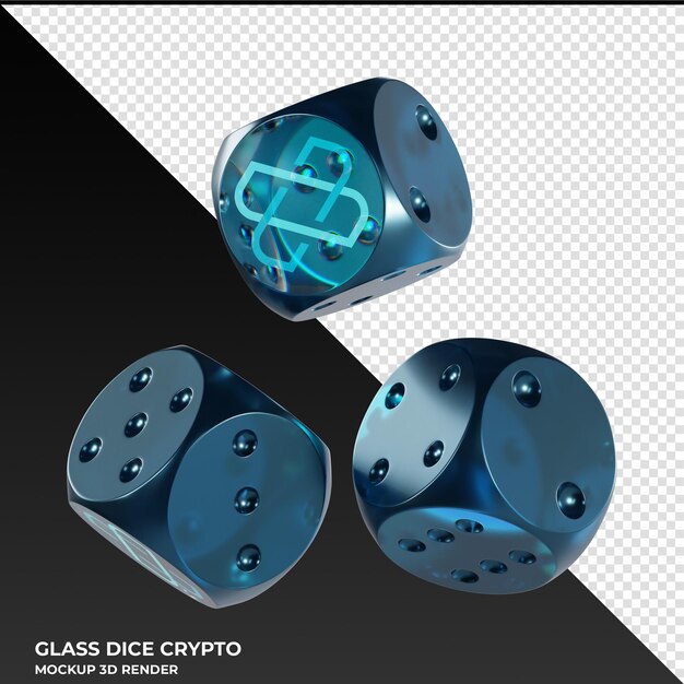 PSD dice loom network loom glass dice crypto 3d icon