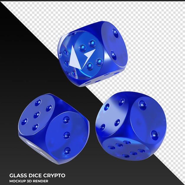 PSD dice loopring lrc glass dice crypto 3d icon