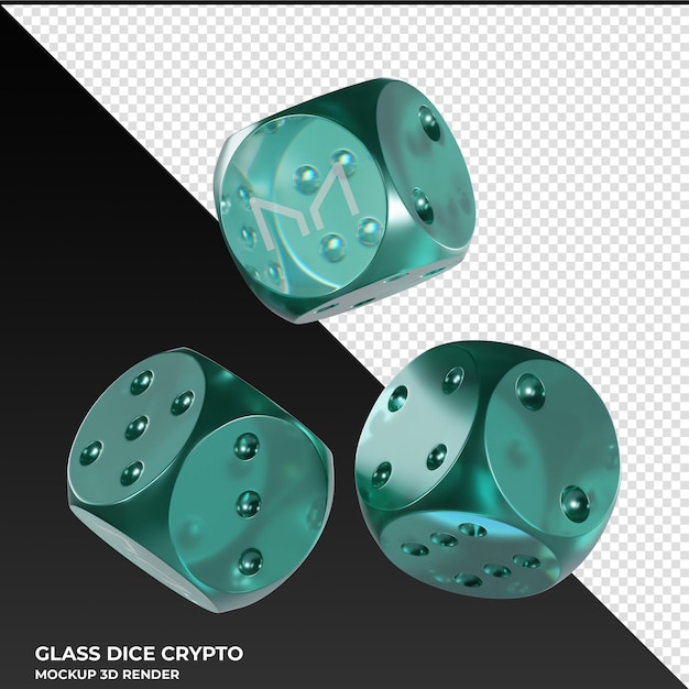 PSD dice maker mkr glass dice crypto 3d icon