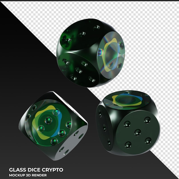 PSD dice pax dollar usdp glass dice crypto 3d icon