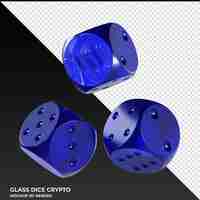 PSD dice steem glass dice crypto 3d icon