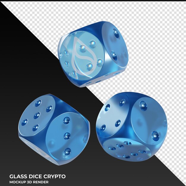 PSD Икона dice sui glass dice crypto 3d