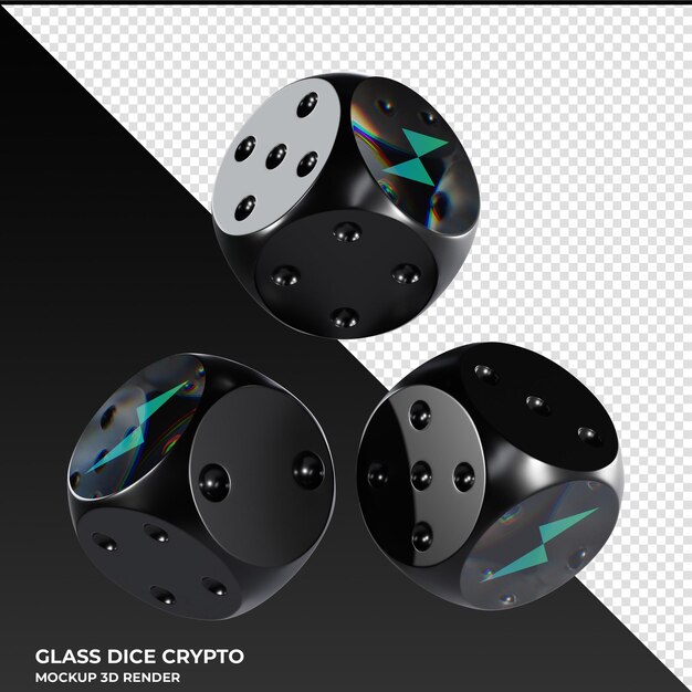 PSD dice thorchain rune glass dice crypto 3d icon