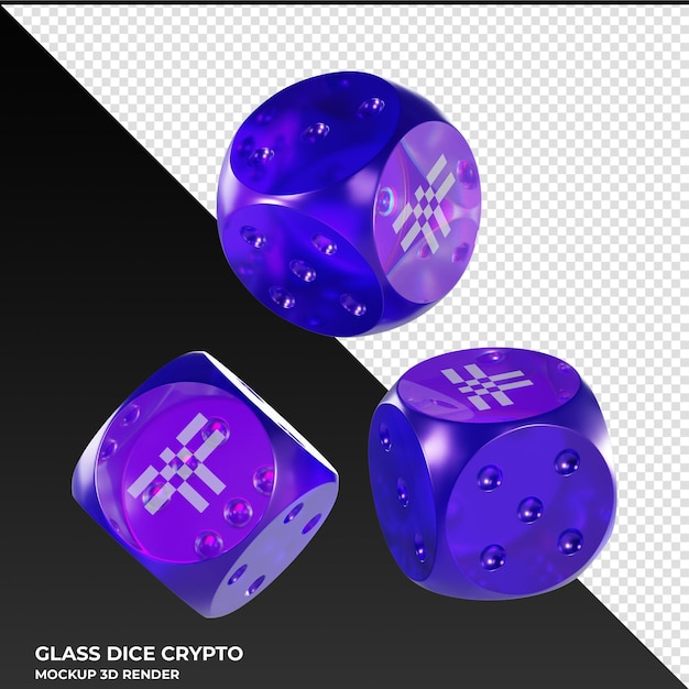 PSD dice threshold t glass dice crypto 3d icon