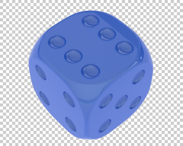 Dice on transparent background 3d rendering illustration