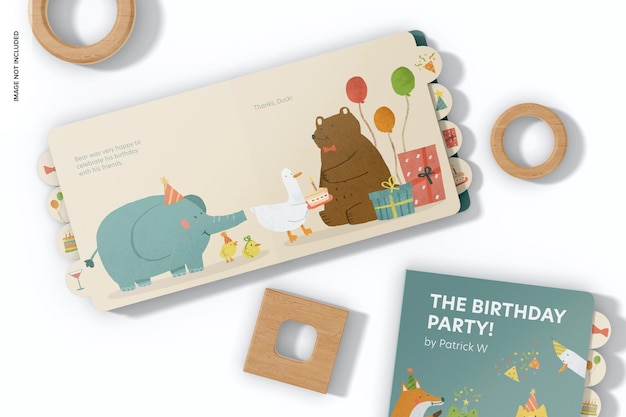didactic kids book mockup top view