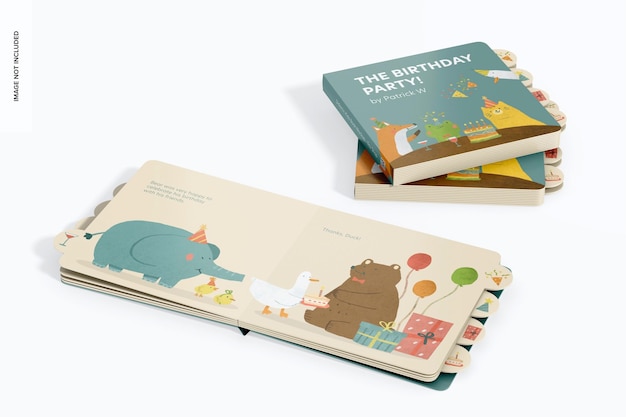 Didactic Kids Books Mockup Opened and Closed