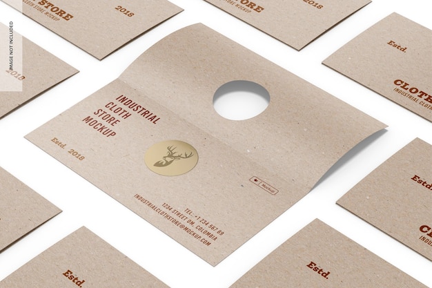 Die cut bi fold card mockup мозаика