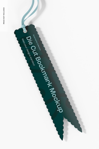 PSD die cut bookmark mockup