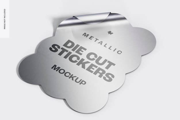 Макет металлической наклейки Die Cut, перспектива