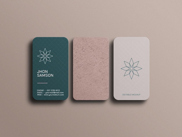 Die cut vertical business card mockup