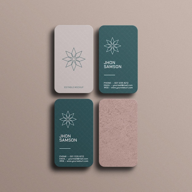 Die cut vertical business card mockup