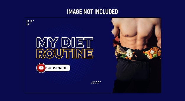 Dieet Routine YouTube Thumbnail ontwerpsjabloon