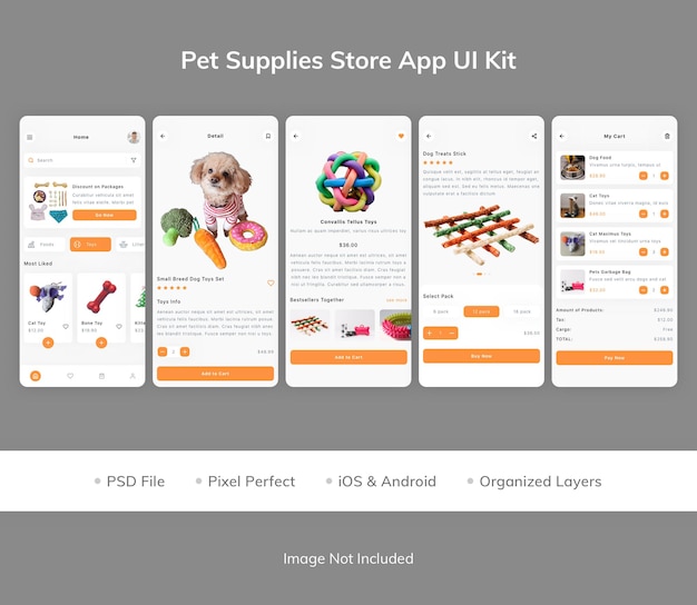 Dierenbenodigdheden store app ui kit