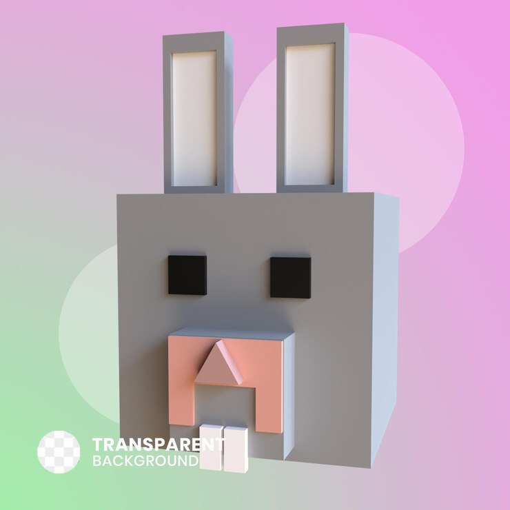 Dierenkop pictogram 3D-ilustratie