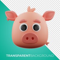 PSD dierlijke varken pictogram 3d-rendering op geïsoleerde achtergrond png
